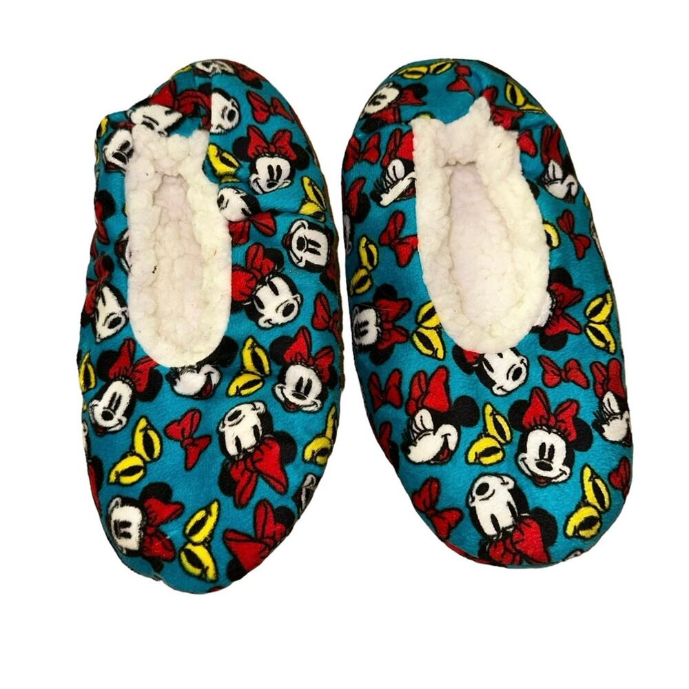 Minnie Mouse Plush Sherpa Lined Slippers Women’s Small NWOT